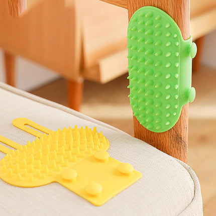 3 Pack Adjustable Silicone Massage Cat Grooming Brush Self-Cleaning Corner Wall Mounted Cat Scratching Comb for Table Legs.