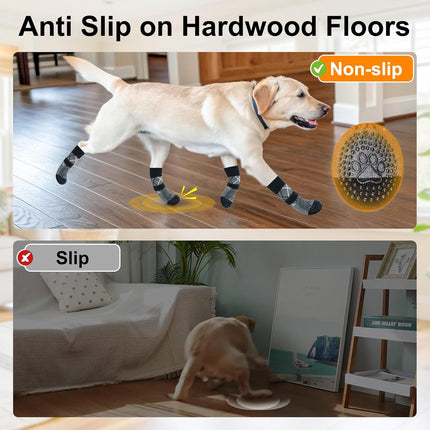 Dog Shoes Anti-Slip Dog Boots Muddy Paw Covers Elastic Small Size Grey 4 Pack.