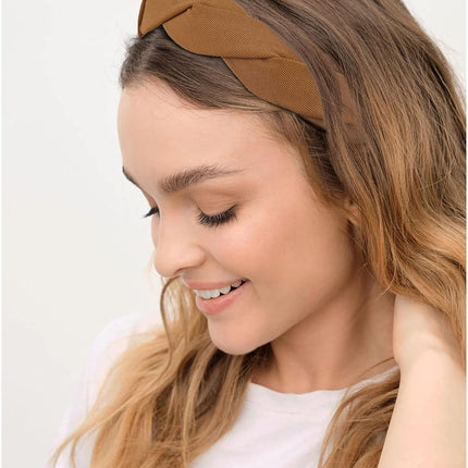 Women's Retro Wide Hairbands Set of 4 - Black White Brown Coffee - Adult Hair Accessories.