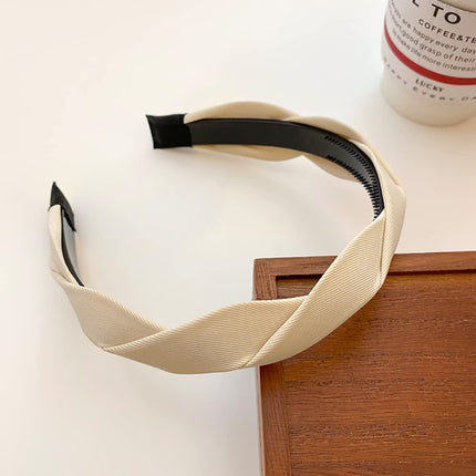 Women's Retro Wide Hairbands Set of 4 - Black White Brown Coffee - Adult Hair Accessories.