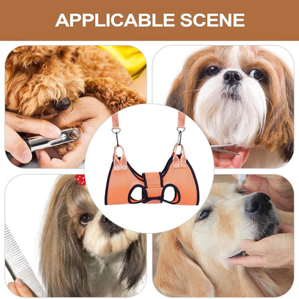 Durable Pet Grooming Restraint Band for Safe Dog Cat Nail Trimming Hanging Bed Helper.