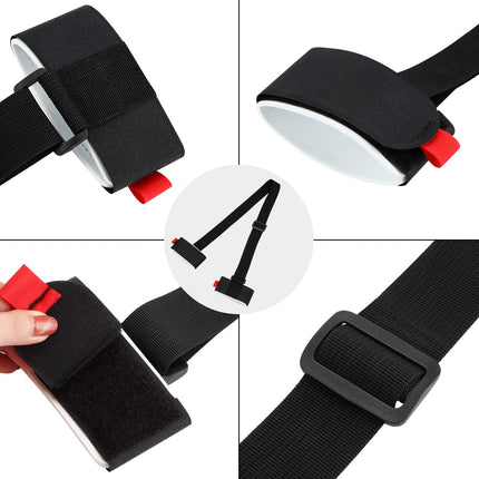 Adjustable Ski Carrier Bag for Skis and Poles - Black (4 Pack).