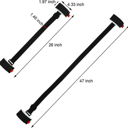 Adjustable Ski Carrier Bag for Skis and Poles - Black (4 Pack).