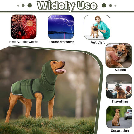 Small Military Green Dog Winter Coat - Soft Warm Adjustable Bodywarmer for Dogs.