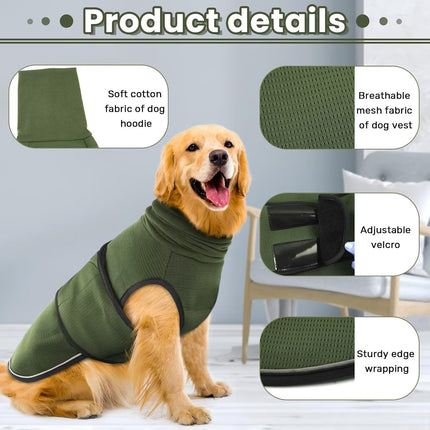 Winter Dog Coat - Soft Adjustable Bodywarmer - Warm - Size M - Military Green.