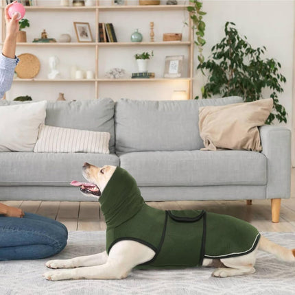 Dog Winter Jacket - Soft Pet Clothing - Bodywarmer - Warm - Adjustable - Size L - Military Green - 1 Piece.
