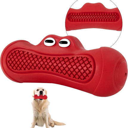 Red Indestructible Dog Chew Toy - Chew Stick for Medium and Large Dogs - Promotes Dental Care and Teeth Cleaning - 1 Piece.