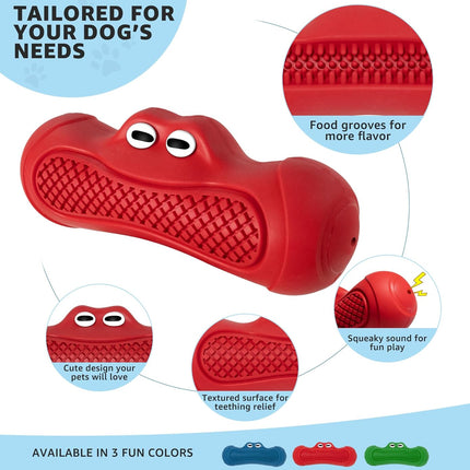 Red Indestructible Dog Chew Toy - Chew Stick for Medium and Large Dogs - Promotes Dental Care and Teeth Cleaning - 1 Piece.