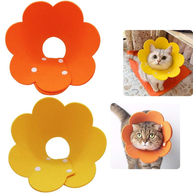 Adjustable Soft Comfortable Cat Collar with Safety Buckle for Cats and Small Dogs 2 Pack Green and Orange L Size.