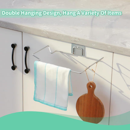 Hanging Trash Bag Holder - Multi-functional Bin Organizer - 23.5x14.5x2.5cm - Silver - 2 Pack.