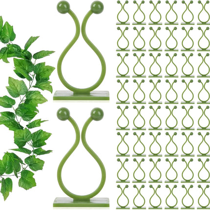 Green Plant Stem Supports for Indoor Use - Tall Plant Stakes for Monstera - Plant Anchoring Clips - 120 Pieces.