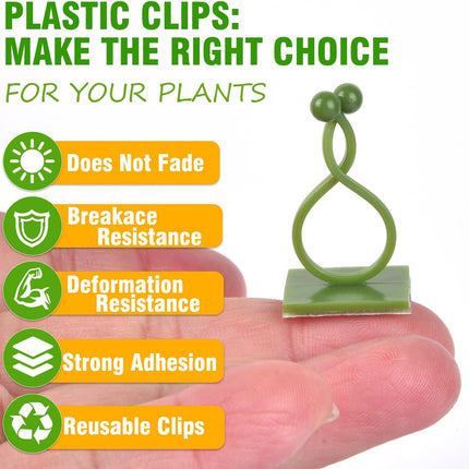 Green Plant Stem Supports for Indoor Use - Tall Plant Stakes for Monstera - Plant Anchoring Clips - 120 Pieces.