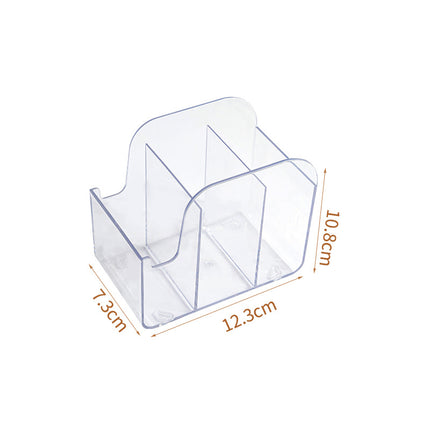 Multifunctional Transparent Desk Organizer with 3 Compartments - Pen Holder and Stationery Storage for Office Supplies.