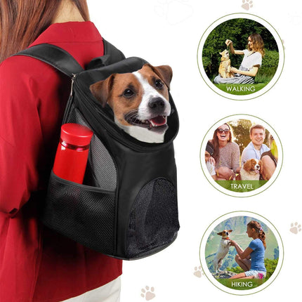Pet Carrier Backpack for Dogs and Cats Travel Bag up to 8kg 36 × 31 × 45 cm Black.