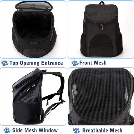 Pet Travel Carrier Backpack for Dogs and Cats Up to 8kg 36×31×45cm Blue.