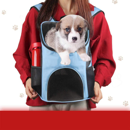 Pet Travel Carrier Backpack for Dogs and Cats Up to 8kg 36×31×45cm Blue.
