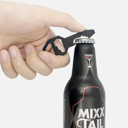 Multifunctional Can Opener Multitool - 1 Piece - Black - Includes Can Opener Hex Key Screwdriver & Ruler - Stainless Steel Pocket Tool for Daily Use.