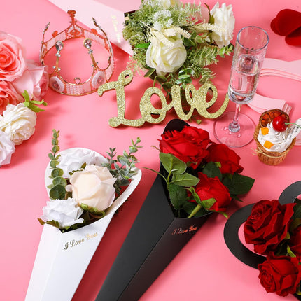 Flower Wrapping Paper 46.5x18cm White Pink Black 30 Sheets Gift Bouquet Packaging.