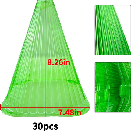 30 Pack Green Plant Cloches 7.48x7.48x8.26 Inch Frost Protection Covers for Plants.