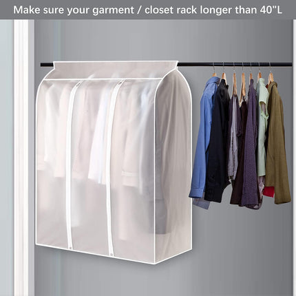 Waterproof Dustproof Clothes Storage Box Transparent White Large Capacity 39.3 x 19.7 x 47.2 Inch Clothing Organizer Container.