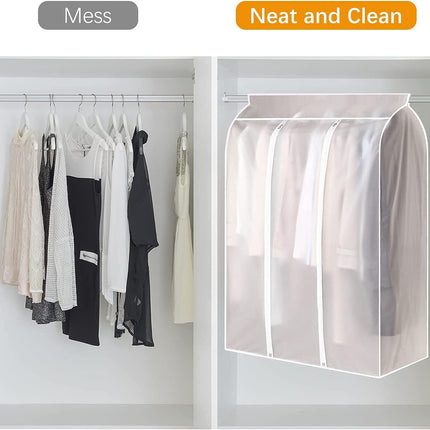 Waterproof Dustproof Clothes Storage Box Transparent White Large Capacity 39.3 x 19.7 x 47.2 Inch Clothing Organizer Container.