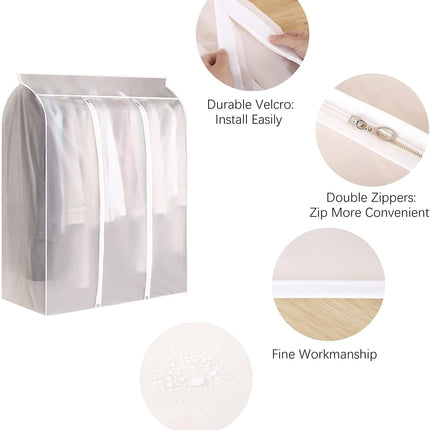 Waterproof Dustproof Clothes Storage Box Transparent White Large Capacity 39.3 x 19.7 x 47.2 Inch Clothing Organizer Container.