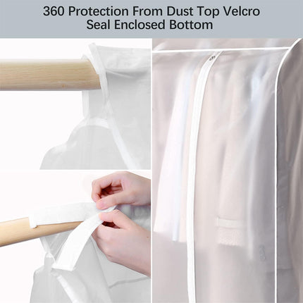 Waterproof Dustproof Clothes Storage Box Transparent White Large Capacity 39.3 x 19.7 x 47.2 Inch Clothing Organizer Container.