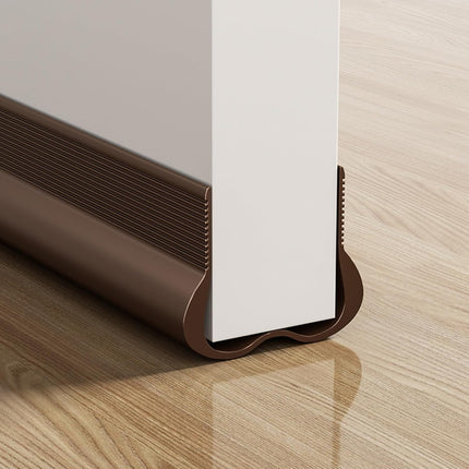Adjustable Draft Stopper Door Strip Cushion Double Sided Draft Guard Durable Insulation 93cm Brown.