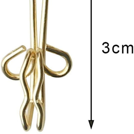 Curtain Hooks 3x1cm Gold Metal Clips Pack of 100 Heavy Duty Curtain Runners Hangers for Window Curtain Installation.