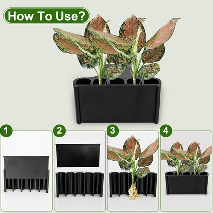 Hydroponic Aquarium Plant Holder 2 Pack Black 9x9x6cm for Aquascape Plant Cultivation.