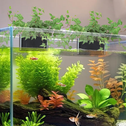 Hydroponic Aquarium Plant Holder 2 Pack Black 9x9x6cm for Aquascape Plant Cultivation.