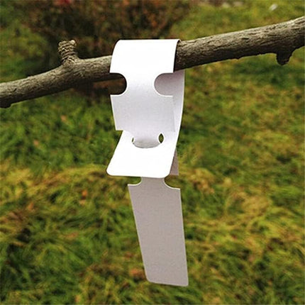 100 White Waterproof Plant Labels Garden Stakes - Durable Steeketiketten for Outdoor Use.