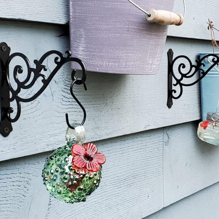 Hanging Basket Wall Planter Indoor Outdoor 5.5x6 Inch Black 2 Pack.