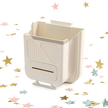 Wall-Mounted Foldable Kitchen Cabinet Door Bin 22x20x12cm 3-in-1 Space-Saving Grey.