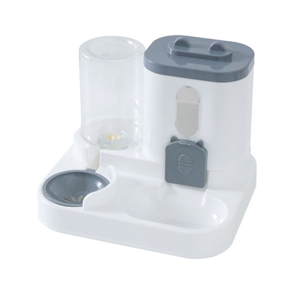 Automatic Pet Feeder 2-in-1 Bowl for Cats and Small Dogs Grey 1 Piece.