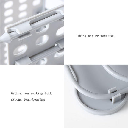 Collapsible Laundry Hamper - Foldable Space-Saving Design - Ideal for Bathroom & Small Spaces - Includes Self-Adhesive Hook - Grey - Set of 1.