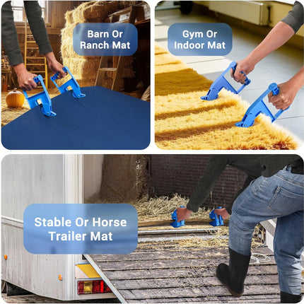 Mat Fastening Set Easy Mat Moving Tool Horse Mat Pull Strap Rubber Gym Mat.
