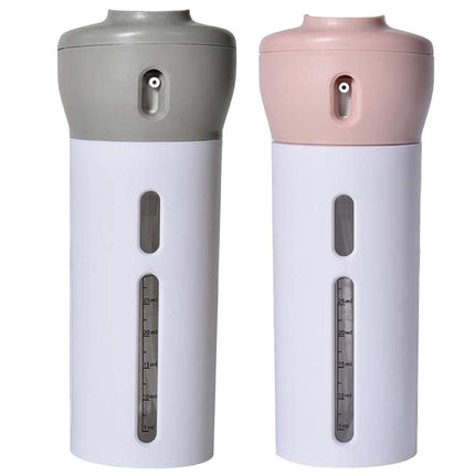 2 Pack 4-in-1 Travel Size Refillable Bottles for Shampoo & Lotion Leakproof Compact Toiletry Containers for Hand Luggage.