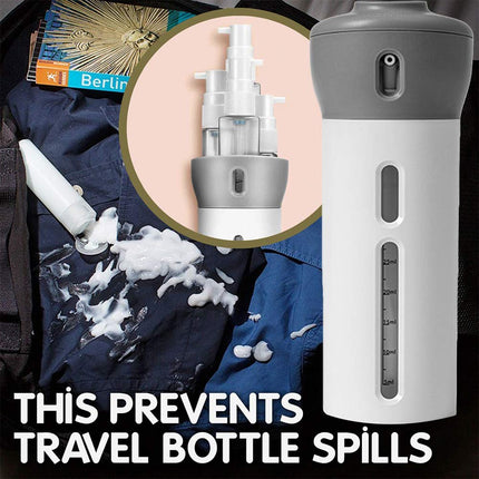 2 Pack 4-in-1 Travel Size Refillable Bottles for Shampoo & Lotion Leakproof Compact Toiletry Containers for Hand Luggage.