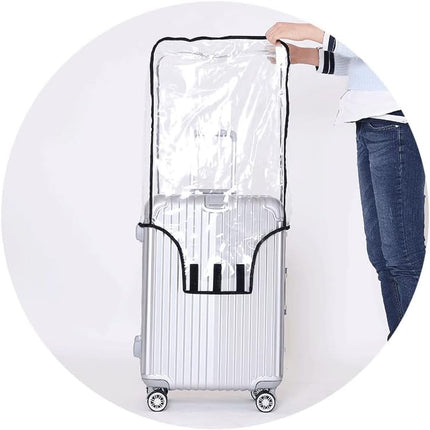 3 Pack Transparent PVC Suitcase Cover - Waterproof Luggage Protector with Velcro Closure for 20 24 28 Inch Suitcases.