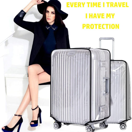 3 Pack Transparent PVC Suitcase Cover - Waterproof Luggage Protector with Velcro Closure for 20 24 28 Inch Suitcases.