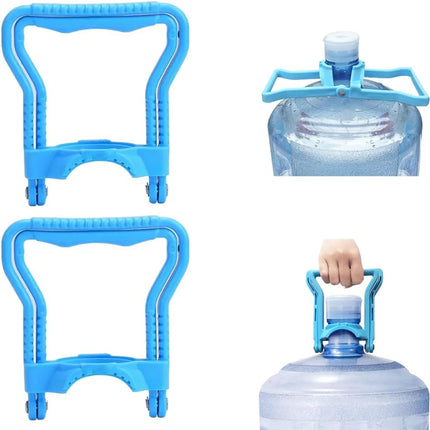 Blue Water Jug Handle 2 Pack with 5 Gallon Water Bottle Cap Heavy Duty Kettle Clamp.