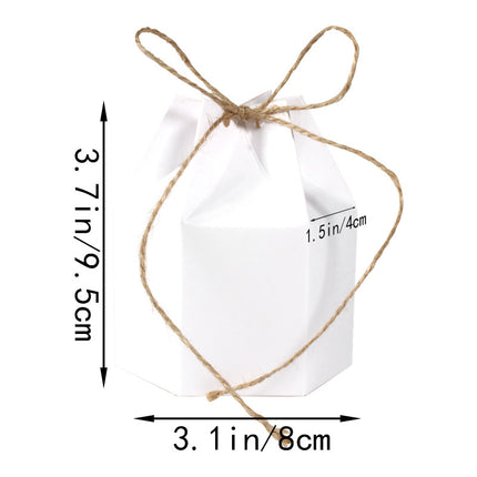 9 Pack Kraft Paper Gift Boxes with Jute String for Treats Party Wedding Favors.