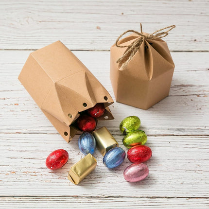 9 Pack Kraft Paper Gift Boxes with Jute String for Treats Party Wedding Favors.