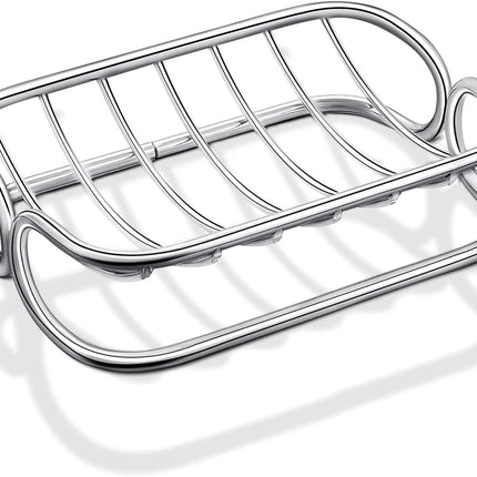 Silver Self-Draining Soap Dish for Bathroom & Shower - 1 Piece.