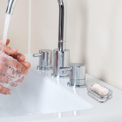 Silver Self-Draining Soap Dish for Bathroom & Shower - 1 Piece.