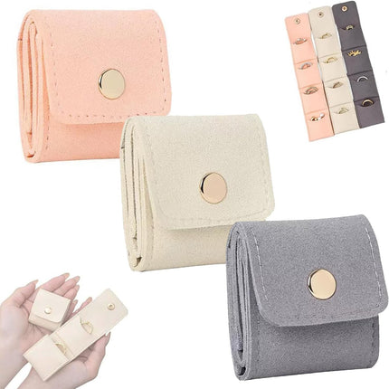 3-Piece Foldable Jewelry Organizer Case for Necklaces and Rings.
