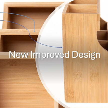 Vertical Bamboo Tea Bag Organizer Holds 180 Tea Bags Space Saving Sustainable Wooden Display for Kitchen Office Café.