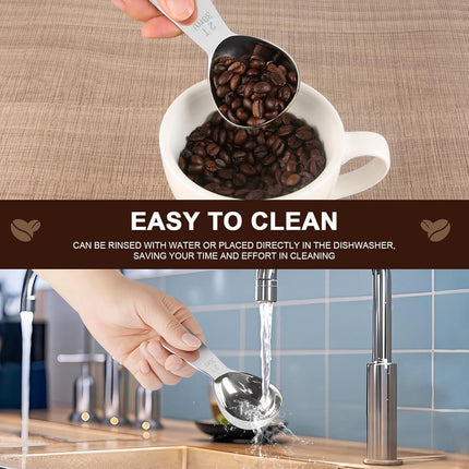 15ml & 30ml Stainless Steel Coffee Measuring Spoons Set - Heavy Duty Long Handle for Coffee Machines - Multifunctional Coffee Scoops Pack of 2.