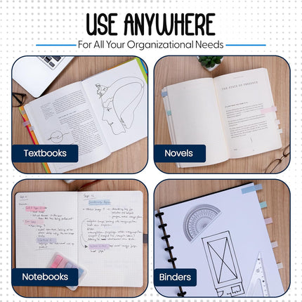 300 Transparent Writable Page Markers in Dispenser 5 Colours for Books and Studying 3 Pack.